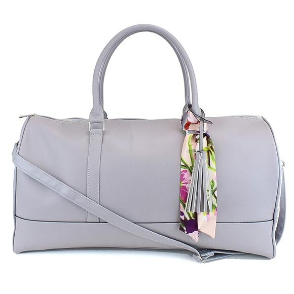 NWT Weekender Duffel Bag with Satin Tie Light Gray | SAME DAY SHIP or NEXT DAY - Picture 6 of 6